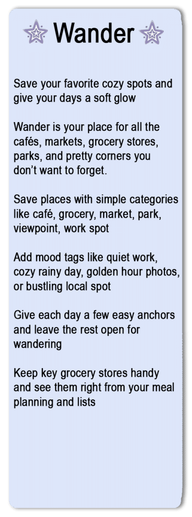 App Benefits of the Wander section.